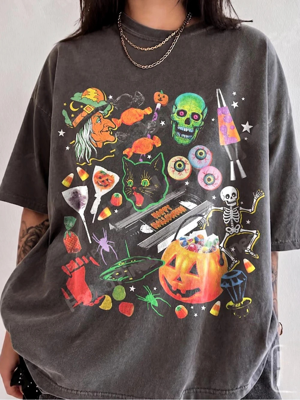 Comfort Colors Halloween Graphic T-Shirt, Colorful Halloween Tee, Trick or Treat